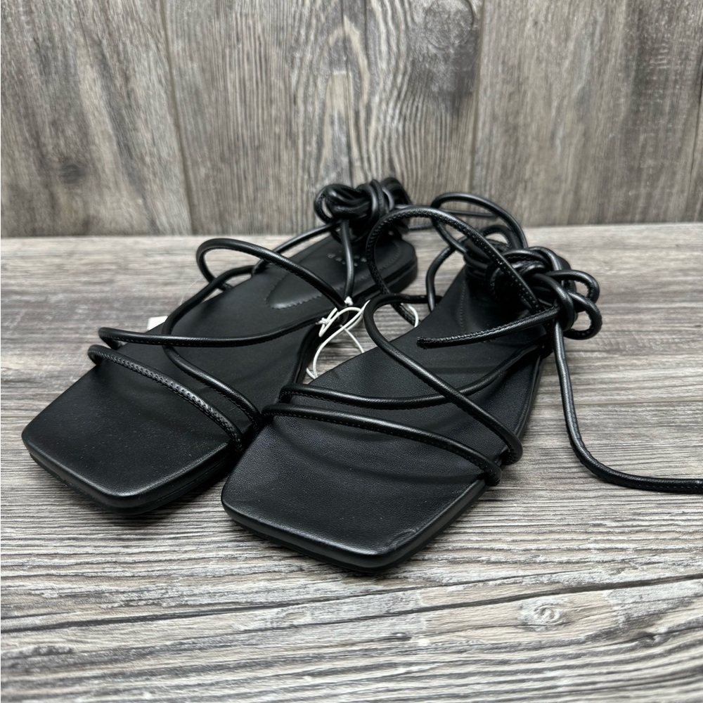 Women's Meena Lace-Up Sandals - A New Day Black - Picture 5 of 8